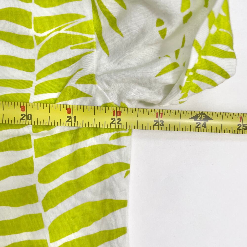 Kealopiko Womens Shirt Dress L White Green Fern Print Hawaiian Organic Cotton - Picture 4 of 13